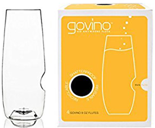 8. Govino Go Anywhere Champagne Flute, 8-Ounce, Pack of 4
