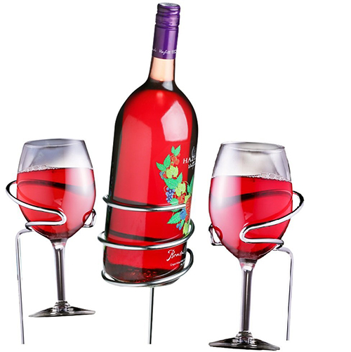 1. Outdoor Wine Glass Holder and Outdoor Bottle Holder