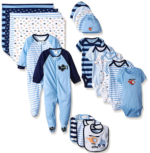 8. Gerber Baby Boys' 19 Piece Essentials Gift Set