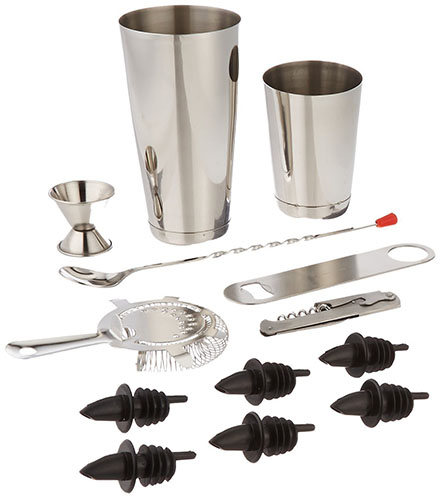 10. Winco 13 Piece Professional Bar Set