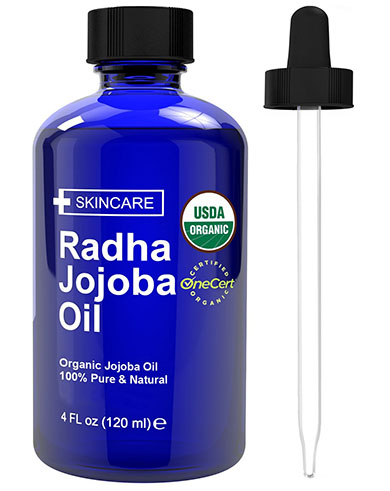 10. Organic Radha Jojoba Oil for Face and Hair 