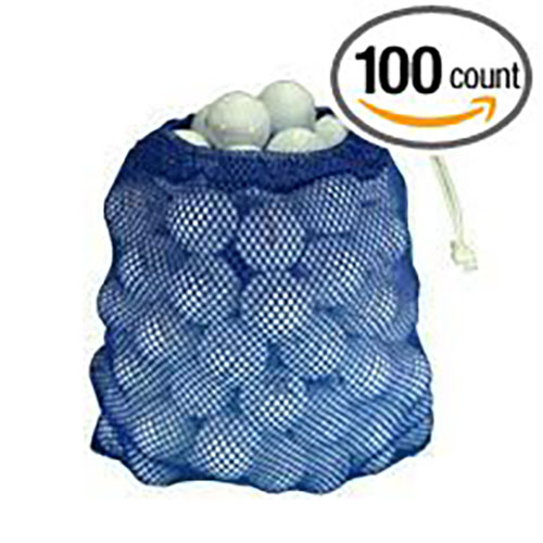 9. 100 golf practice balls in a mesh bag for a hit away