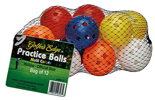 7. Unique practice golf balls (12 pack)