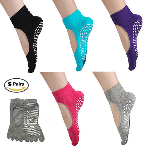 8. Yoga Socks Toeless Non Slip Skid Cotton Sock for Women