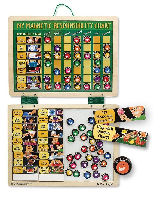 7. Melissa & Doug Deluxe Wooden Magnetic Responsibility Chart