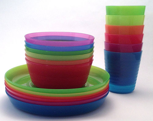 10. IKEA- KALAS children color bowl, tumbler plate sets x6 each (set of 18)