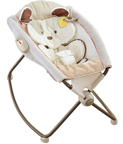 8. fisher-price my little snug a puppy deluxe rock ‘n play sleeper