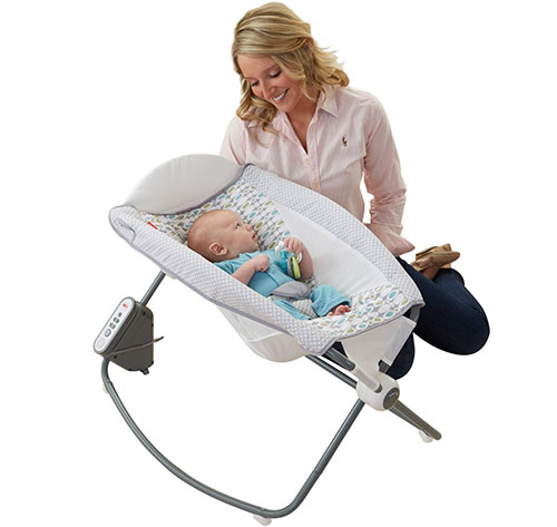 1. fisher- price newborn audio rock ‘n play sleeper, Aqua Stone