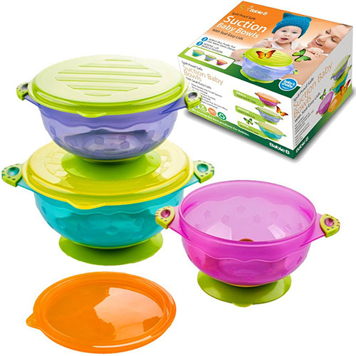 4. BabieB best suction baby bowls with seal- easy lid stackable