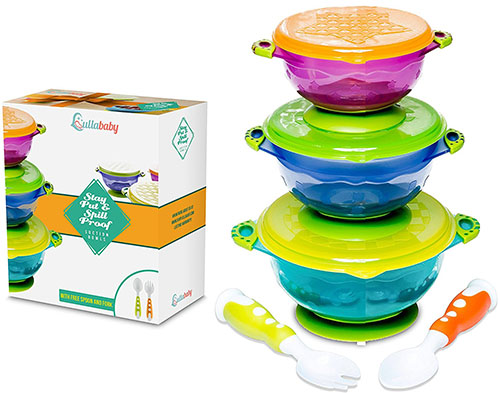 5. Stay put baby bowls spill proof suction toddler bowls feeding set