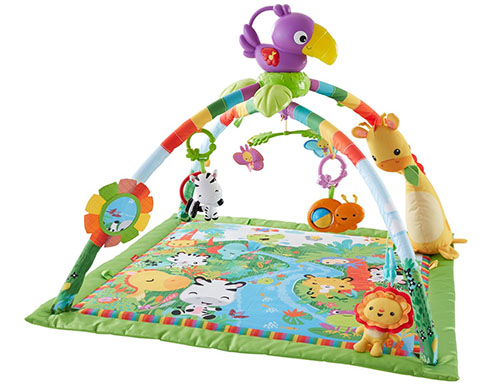 3. fisher- price musical and lights deluxe gym, rainforest