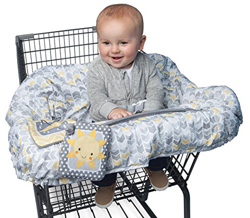 8. Boppy shopping cart cover, sunshine/ gray