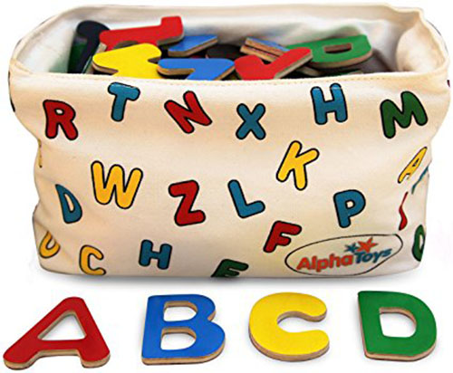 10. AlphaToys Magnetic Letters with Hanging Organizer