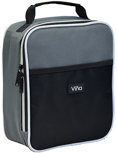 5. Vina Portable Lunch Bag, Black