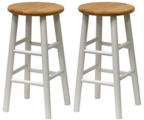 8. Winsome Wood S/2 Beveled Seat 24-Inch Counter Stools