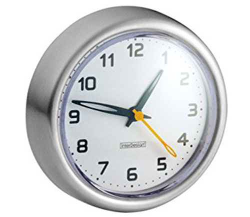 2. InterDesign Forma Suction Clock for Bathroom