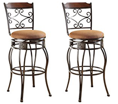 5. ACME 96045 Set of 2 Tavio Swivel Bar Chair,