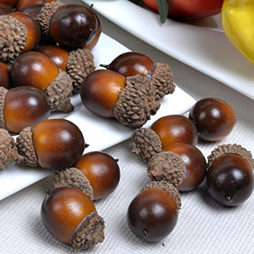 1. Gresorth 50pcs Artificial Lifelike Simulation Small Acorn Set Decoration Fake Fruit