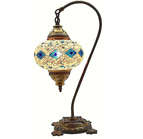 10. Table Lamp, Swan neck, Lamp Shade, Arabian Mosaic Lamps