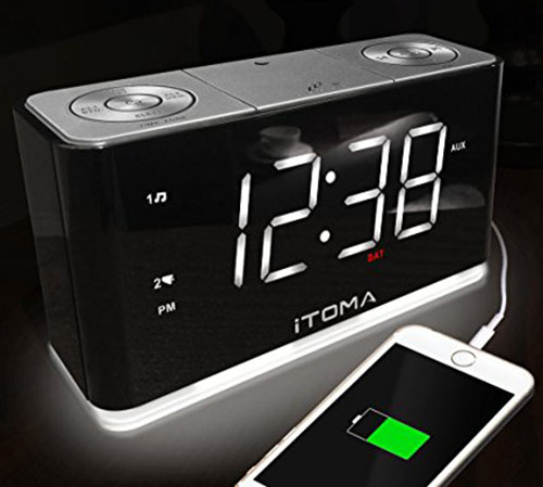 3. iTOMA Alarm Clock with FM Radio