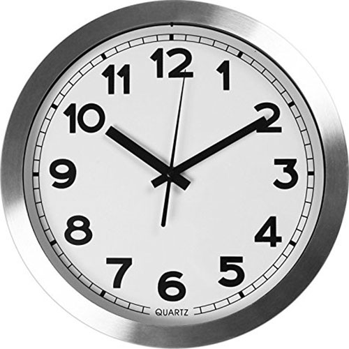 2. Large Indoor/Outdoor Decorative Silver Wall Clock