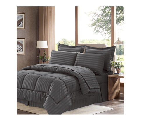 7. Sweet Home Collection Gray 8 Piece Comforter Set (Gray)