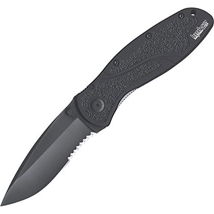 6. Kershaw Blur (1670BLKST) Black Serrated Blade