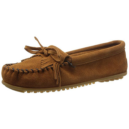 2. Minnetonka Women’s Kilty Suede Moccasin