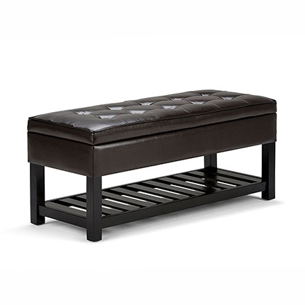 10. Simpli Home Storage Ottoman Bench