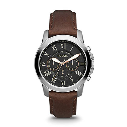 10. Fossil Fs4813p Brown Leather Watch for Men