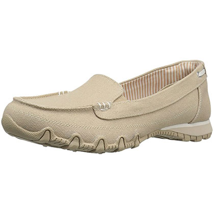 3. Skechers Women’s Bikers Pedestrian Slip-On Moccasin