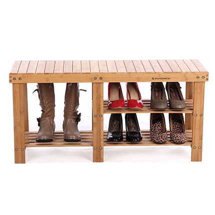 2. SONGMICS 2-tier Shoe Bench Organizing Rack (ULBS06N)