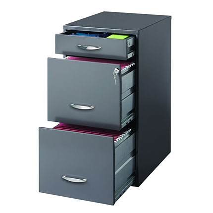 5. CommClad 3 Drawer File Cabinet in Charcoal