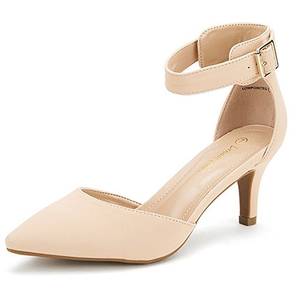 8. DREAM PAIRS Women LOWPOINTED Low Heel Pumps